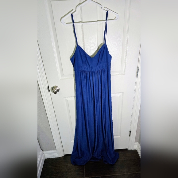 Felicity & Coco Blue Maxi Spaghetti Strap Long Dress Large - Picture 1 of 10